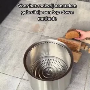 Hoe steek je de Rookvrije vuurkorf NoSmoky maat M het beste aan?