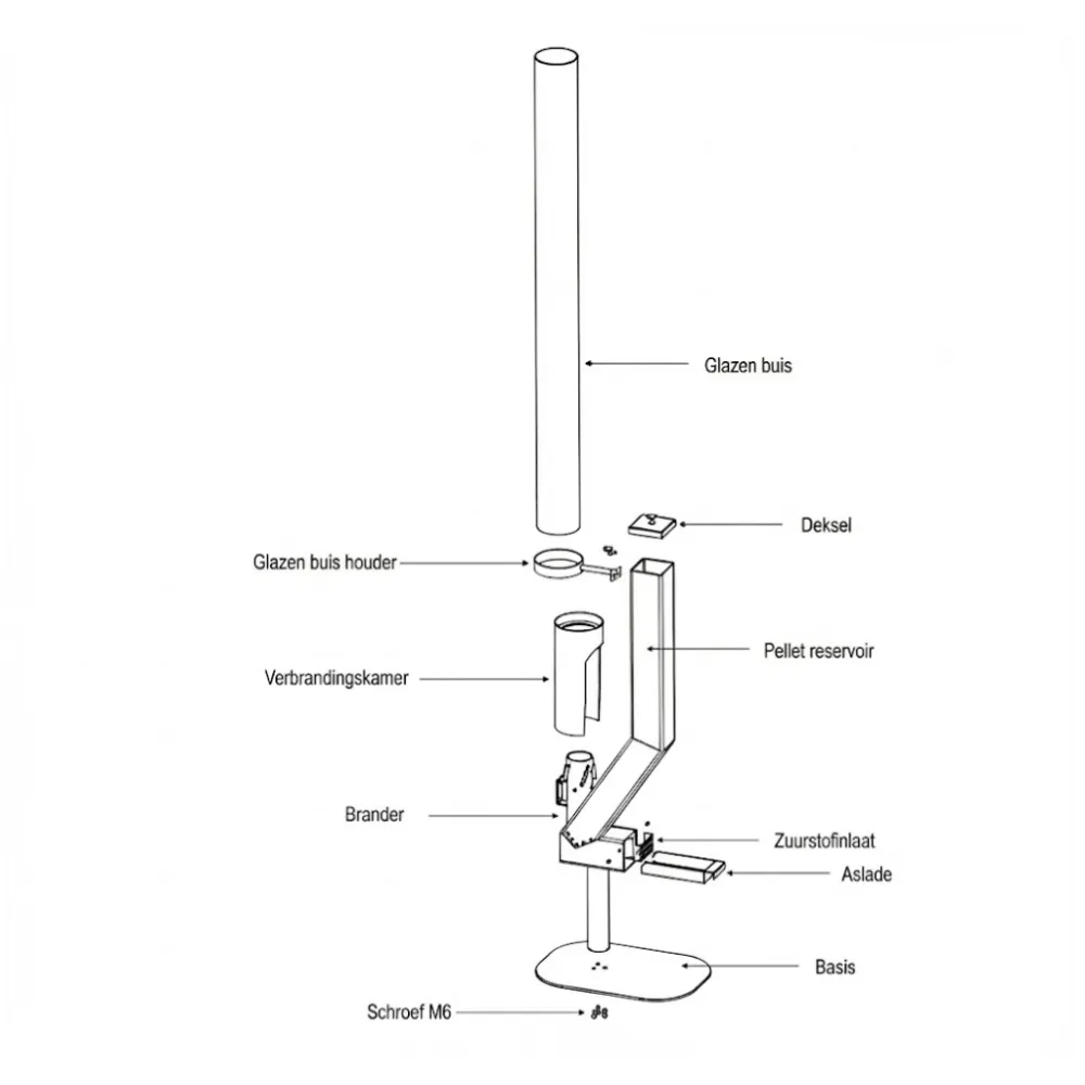 NoSmoky | 140 CM | Pellet Heater | Rocket heater