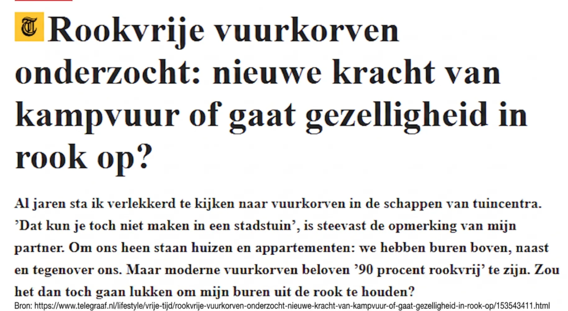 Onafhankelijk getest door De Telegraaf: Onze rookvrije vuurkorven doen écht wat ze beloven