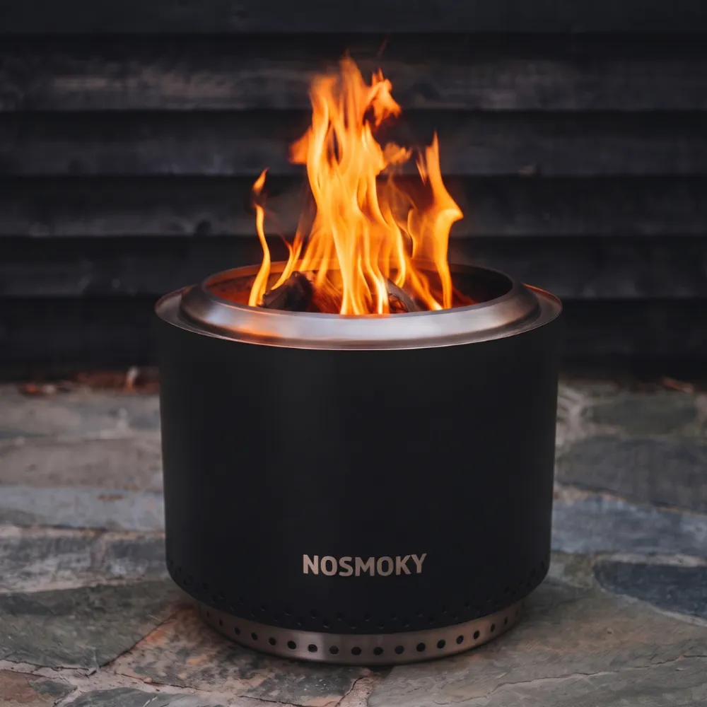 NoSmoky Zwart L | Rookvrije vuurkorf | Ø49cm | 42cm hoog