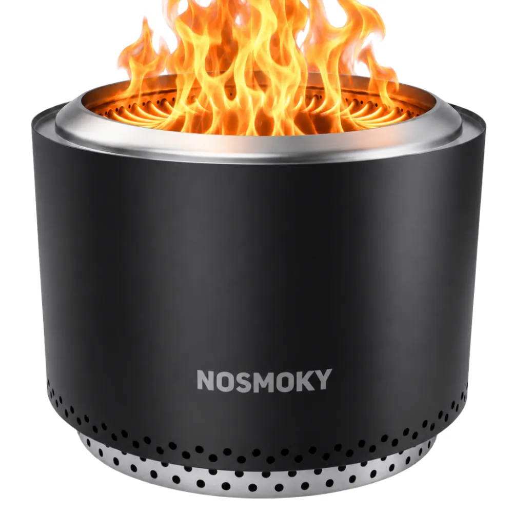 NoSmoky Zwart L | Rookvrije vuurkorf | Ø49cm | 42cm hoog